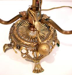 Art Nouveau Brass Lamp - 1910 - Base View