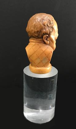 Antique Hand-Carved Wooden Cane/Walking Stick Figural Handle - Bust of a Man-View From the Back