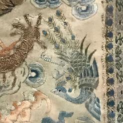 Fine Antique Chinese Hand-Embroidered Silk Framed Dragon Panel - Qing - View of Fourth Bird