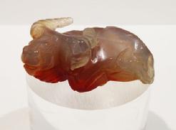 Chinese Agate Carving of a Recumbent Water Buffago