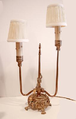 Art Nouveau Brass Lamp - 1910 - Alternate view