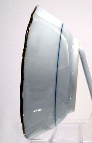 Old Japanese Blue and White Inban Dish - Side View