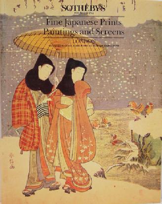 Sotheby Auction Catalogue - Fine Japanese Prints, Paintings & Screens - London - Dec. 08, 1987