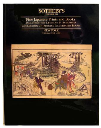 Sotheby Auction Catalogue - June Japanese Prints/Book including Leonard Schlosser Collection of Illustrated Books - NY - June 4, 1992