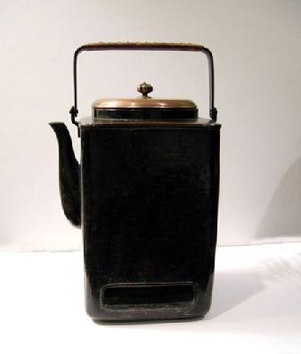 Antique Japanese Copper Mengei `Shoto� (Small Portable Stove) - Left Side View