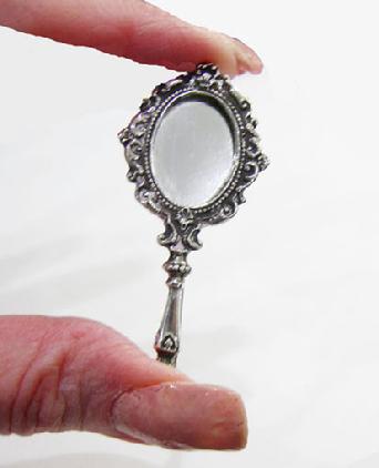 Sterling Silver Hand Mirror Brooch/Pin - 1945 - Alternate View