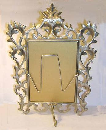 Old World Style Elaborate Metal Picture Frame - Estate - Reverse View
