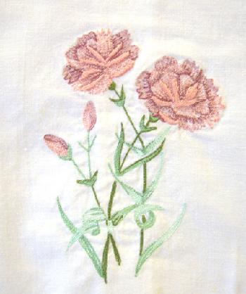 Vintage Embroidered Floral Guest Towel Closeup