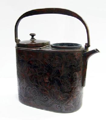 19th c.Japanese Lacquered Wood and Copper Shoto (Portable Stove in Box to Fit - Shoto View