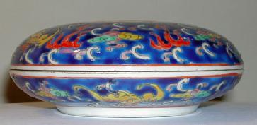 Chinese Porcelain Dragon Box Side