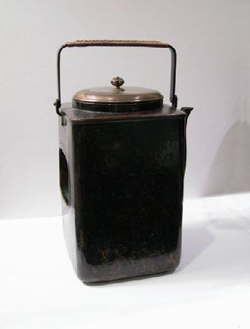 Antique Japanese Copper Mengei `Shoto� (Small Portable Stove) - Right Side View