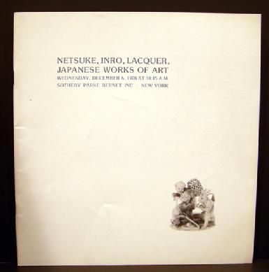 Sotheby Parke Bernet Auction Catalogue: Netsuke, Inro, Lacquer, JWOA - Dec., 1978