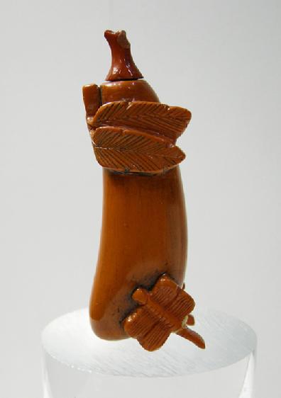 Antique Chinese Snuff Bottle-Sitting Eggplant - China