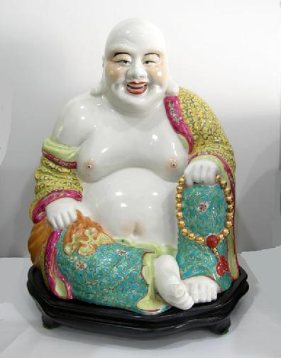 Large Chinese Famille Rose Figure of Hotei - 1960