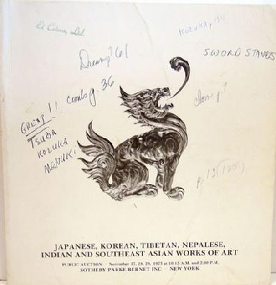 Sotheby PB Auction Catalogue: Japanese/Korean/Tibetan/ Nepalese/ Indian/SE Asian WOA Nov., 1973