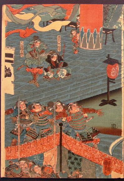 Japanese Woodblockk Print Diptych-Utagawa Kuniyoshi - 1843-45 - Left Panel View