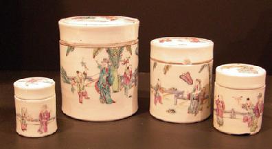 Cabinet Article-Set of Four Chinese Famille Rose Nested Boxs - 19th c.
