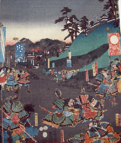 ANTIQUE JAPANESE WOODBLOCK MUSHA-E (WARRIOR) PRINT DIPTYCH - Right Panel