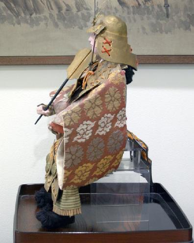 Large Antique Japanese Musha-e Ningyo (Warrior) Doll for the Boys' Day Festival - Minamoto no Yoshitune - Left Side View