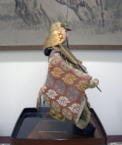 Large Antique Japanese Musha-e Ningyo (Warrior) Doll for the Boys' Day Festival - Minamoto no Yoshitune - Right Side View
