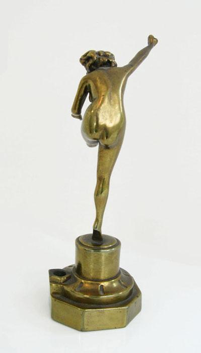 Art Deco 1920's Bronze Clad Nude Figure of 'The Juggler', after Claire Jeanne Roberte Colinet - Reverse View
