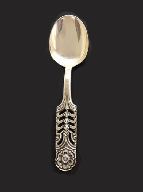 Large Vintage David-Andersen Solid Sterling Silver Serving Spoon  - 8 3/4" 