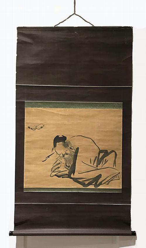 Fine Antique Japanese Hanging Scroll (Kakejiku) - Chuang Tzu and the Butterfly