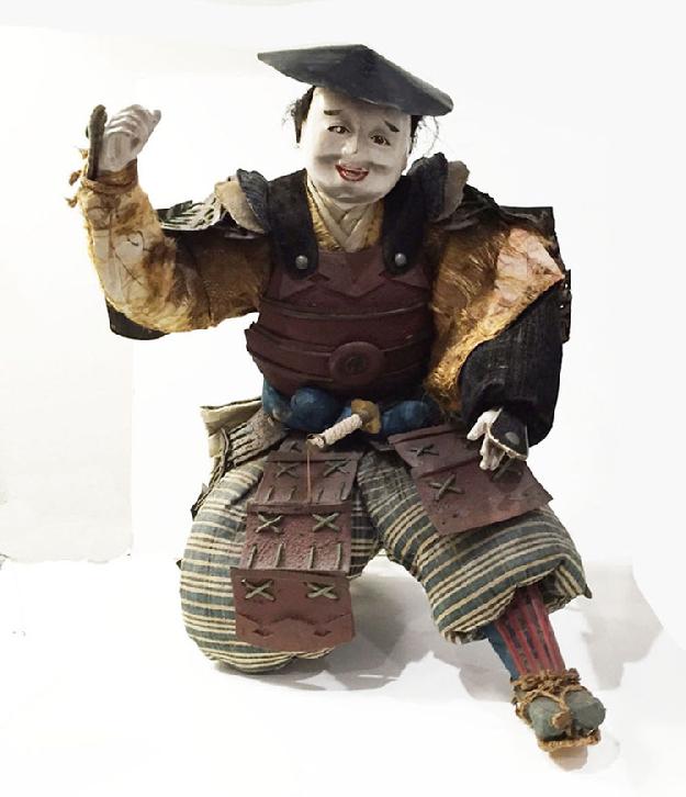 Large Antique Japanese Musha-e Retainer/ Standard Bearer Doll