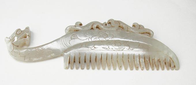 Chinese Jade Dragon Comb - Side 2