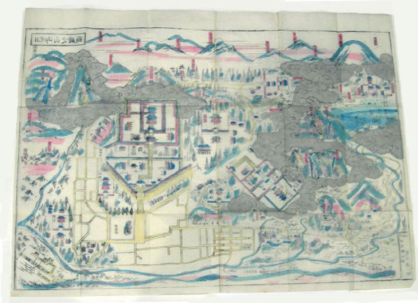 Antique Japanese Woodblock Printed Map - Nikko oyama no ezu (Pictorial Illustra- tion of the Nikko mountains) - Reverse View